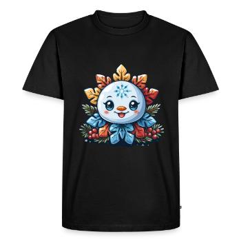 Snowflake for children - Men's Premium Organic T-Shirt - black - Front - Nico (187cm)