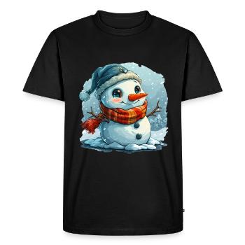 Bonhomme de neige pour les enfants - T-shirt Premium bio Homme - noir - Devant - Nico (187cm)