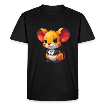 souris mignonne - T-shirt Premium bio Homme - noir - Devant - Nico (187cm)