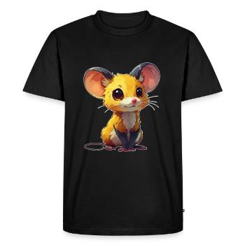 souris mignonne - T-shirt Premium bio Homme - noir - Devant - Nico (187cm)