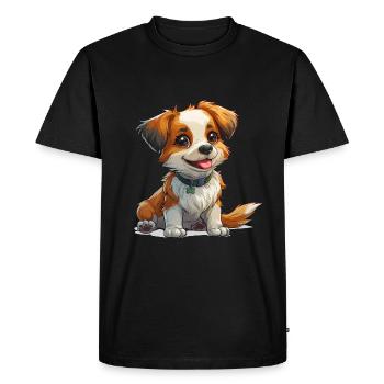 Mignon petit chien - T-shirt Premium bio Homme - noir - Devant - Nico (187cm)