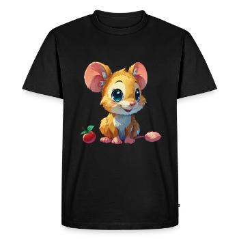 souris mignonne - T-shirt Premium bio Homme - noir - Devant - Nico (187cm)
