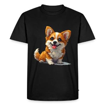 Mignon petit chien - T-shirt Premium bio Homme - noir - Devant - Nico (187cm)