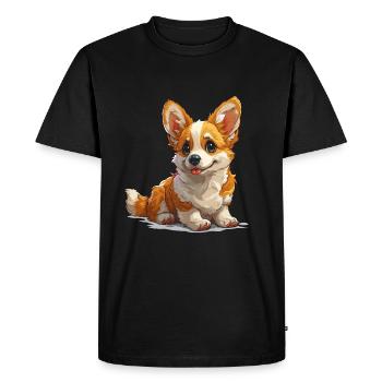 Mignon petit chien - T-shirt Premium bio Homme - noir - Devant - Nico (187cm)
