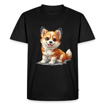 Mignon petit chien - T-shirt Premium bio Homme - noir - Devant - Nico (187cm)