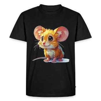 souris mignonne - T-shirt Premium bio Homme - noir - Devant - Nico (187cm)