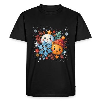joyeux flocons de neige - T-shirt Premium bio Homme - noir - Devant - Nico (187cm)