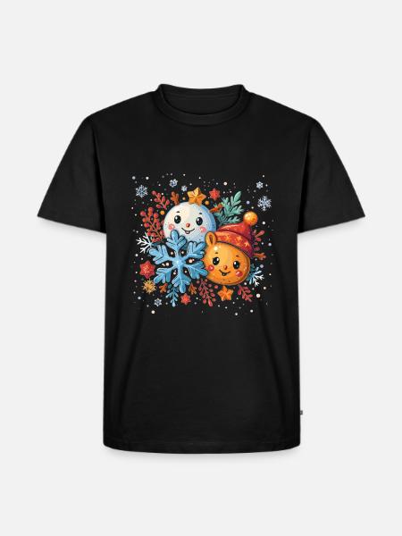 happy snowflakes - Men's Premium Organic T-Shirt - black
