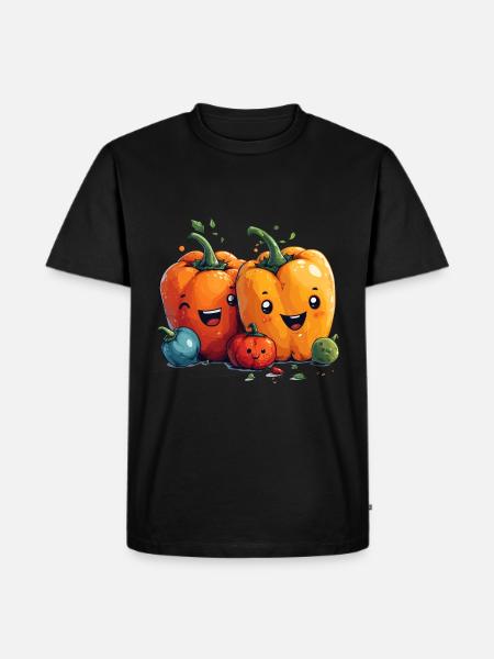 Paprika family comic style - Men's Premium Organic T-Shirt - black