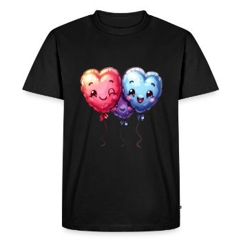 Balloon hearts also for children and birthdays - Men's Premium Organic T-Shirt - black - Front - Nico (187cm)
