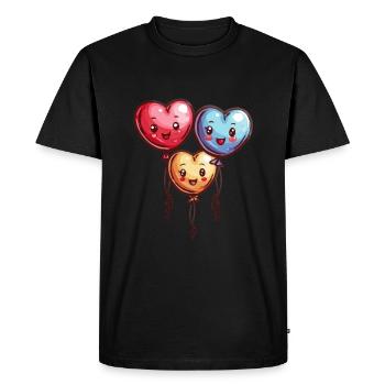 Balloon hearts also for children and birthdays - Men's Premium Organic T-Shirt - black - Front - Nico (187cm)