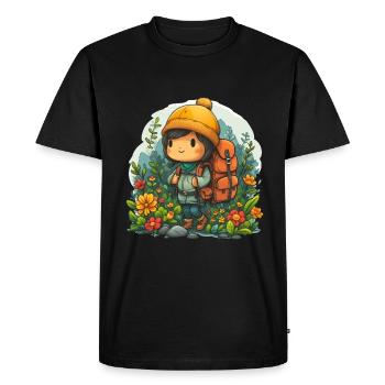Hiking, not only for children - Men's Premium Organic T-Shirt - black - Front - Nico (187cm)