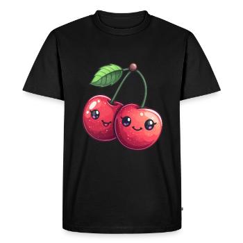 Playful Cherry - Men's Premium Organic T-Shirt - black - Front - Nico (187cm)