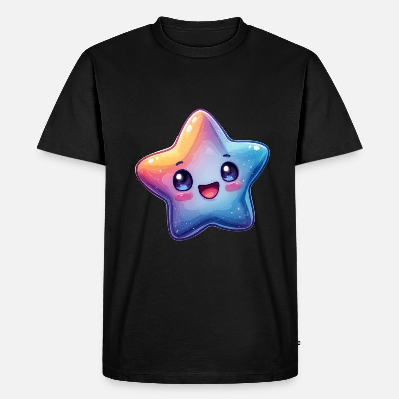 Stern - Männer Premium Bio T-Shirt - Schwarz