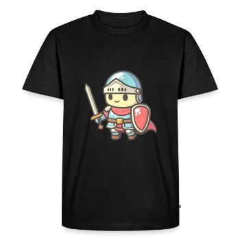 Chevalier courageux dans le style de la bande dessinée pour les enfants - T-shirt Premium bio Homme - noir - Devant - Nico (187cm)