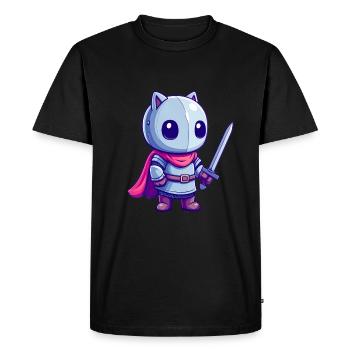 Chevalier courageux dans le style de la bande dessinée pour les enfants - T-shirt Premium bio Homme - noir - Devant - Nico (187cm)