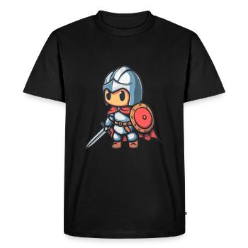 Chevalier courageux dans le style de la bande dessinée pour les enfants - T-shirt Premium bio Homme - noir - Devant - Nico (187cm)