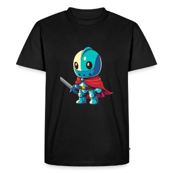 Chevalier courageux dans le style de la bande dessinée pour les enfants - T-shirt Premium bio Homme - noir - Devant - Nico (187cm)