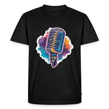Microphone in retro look - Men's Premium Organic T-Shirt - black - Front - Nico (187cm)