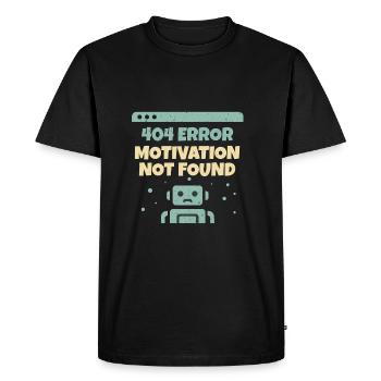 Motivation Not Found - Men's Premium Organic T-Shirt - black - Front - Nico (187cm)