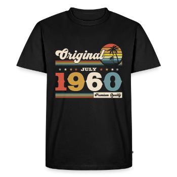 65ème Anniversaire Original Juillet Millésime 1960 - T-shirt Premium bio Homme - noir - Devant - Nico (187cm)