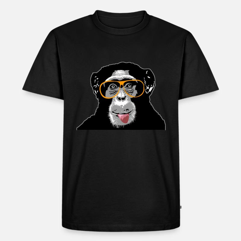 Schimpanse - Affe - Männer Premium Bio T-Shirt - Schwarz