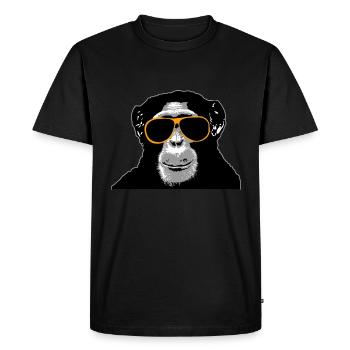 Chimpanzé - singe - T-shirt Premium bio Homme - noir - Devant - Nico (187cm)