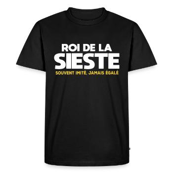 Roi de la sieste cadeau drôle dormeur - T-shirt Premium bio Homme - noir - Devant - Nico (187cm)
