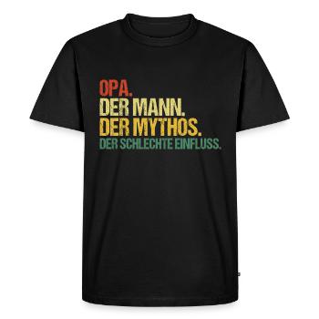 Opa schlechter Einfluss Geschenk Großvater - Männer Premium Bio T-Shirt - Schwarz - Vorne - Nico (187cm)