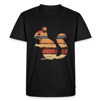 Squirrel vintage autumn - Men's Premium Organic T-Shirt - black - Front - Nico (187cm)