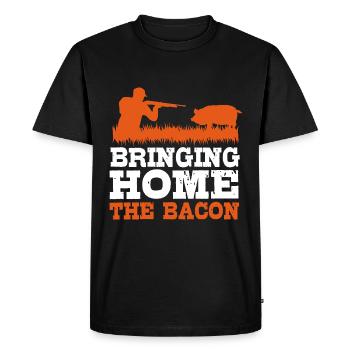 Chasse au sanglier - T-shirt Premium bio Homme - noir - Devant - Nico (187cm)