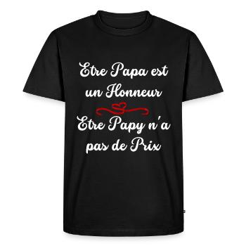 Cadeau Homme etre Papy na pas de prix - T-shirt Premium bio Homme - noir - Devant - Nico (187cm)