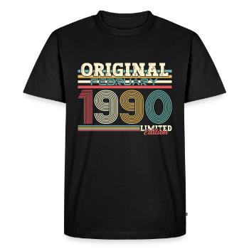 35ème anniversaire cadeau mari Original février 1990 - T-shirt Premium bio Homme - noir - Devant - Nico (187cm)