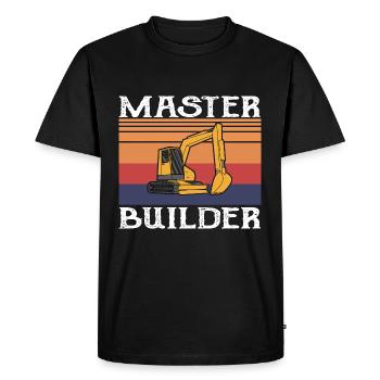 Maitre des travaux chef de chantier métier du BTP - T-shirt Premium bio Homme - noir - Devant - Nico (187cm)