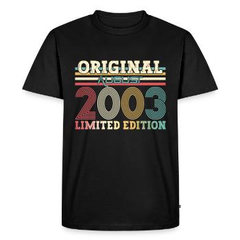21st Birthday Original August 2003 Vintage 2003 - Men's Premium Organic T-Shirt - black - Front - Nico (187cm)