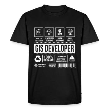 SIG Cartographie Cartographie Géographie - T-shirt Premium bio Homme - noir - Devant - Nico (187cm)