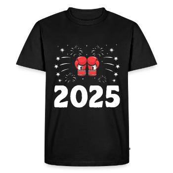 Nouvel An 2025 Boxer Sports Force Gym Athlète - T-shirt Premium bio Homme - noir - Devant - Nico (187cm)