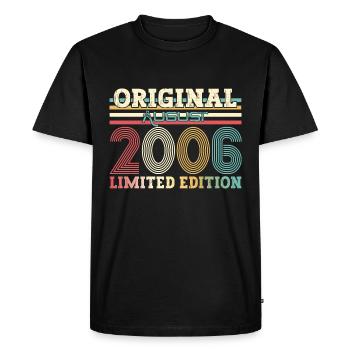 18th Birthday Original August 2006 Vintage 2006 - Men's Premium Organic T-Shirt - black - Front - Nico (187cm)