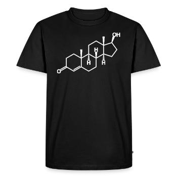 Molécule de testostérone - T-shirt Premium bio Homme - noir - Devant - Nico (187cm)