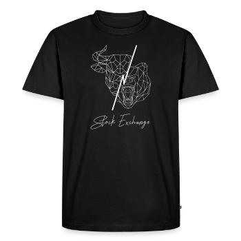 Bourse blanc - T-shirt Premium bio Homme - noir - Devant - Nico (187cm)