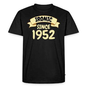 Cadeau d’anniversaire de 71 ans Ironique depuis 1952 - T-shirt Premium bio Homme - noir - Devant - Nico (187cm)