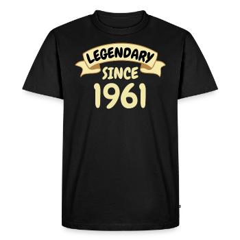 Cadeau 62e anniversaire Légendaire depuis 1961 - T-shirt Premium bio Homme - noir - Devant - Nico (187cm)