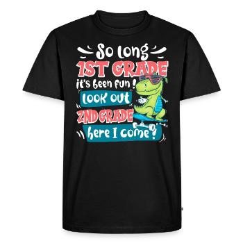 Fin Du CP Primaire CE1 Rentrée Enfant - T-shirt Premium bio Homme - noir - Devant - Nico (187cm)