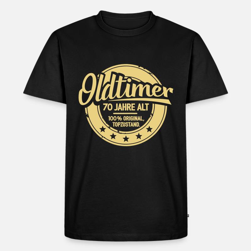 Oldtimer 70 Jahre alt - Männer Premium Bio T-Shirt - Schwarz