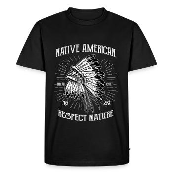 INDIEN - shirt design indien - T-shirt Premium bio Homme - noir - Devant - Nico (187cm)