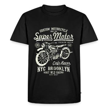 SUPER MOTEUR Moto Moto Biker cadeau - T-shirt Premium bio Homme - noir - Devant - Nico (187cm)