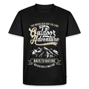 L'appel montagne - camping en plein air motif cadeau - T-shirt Premium bio Homme - noir - Devant - Nico (187cm)