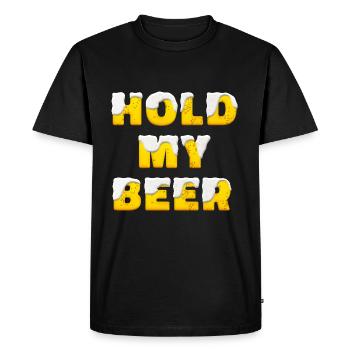 Tiens ma bière - T-shirt Premium bio Homme - noir - Devant - Nico (187cm)