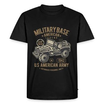 JEEP MILITAIRE OFFROAD - Design L'armée américaine Jeep shirt - T-shirt Premium bio Homme - noir - Devant - Nico (187cm)