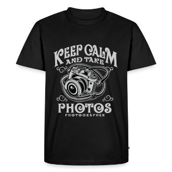Gardez le calme et prendre des photos - Caméra shirt design - T-shirt Premium bio Homme - noir - Devant - Nico (187cm)